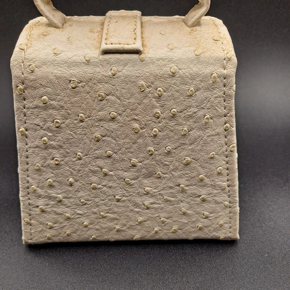 Ostrich-Design Texture Hard Case Jewelry Carrying Case Smaller Size